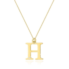 Złoty łańcuszek Celebrytka z dużą literką H i brylantem pr.585